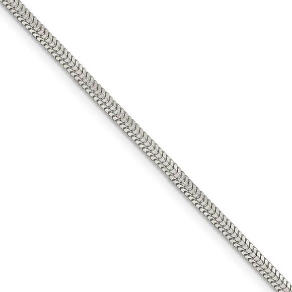 2.5mm Sterling Silver D/C Solid Round Snake Chain Necklace 20 Inch